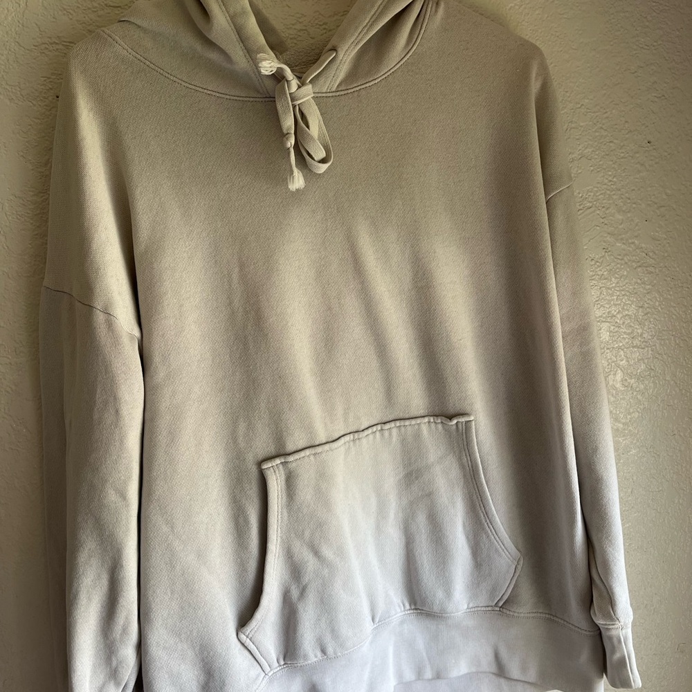 American Eagle Outfitters Cream Relaxed Fit Hoodie